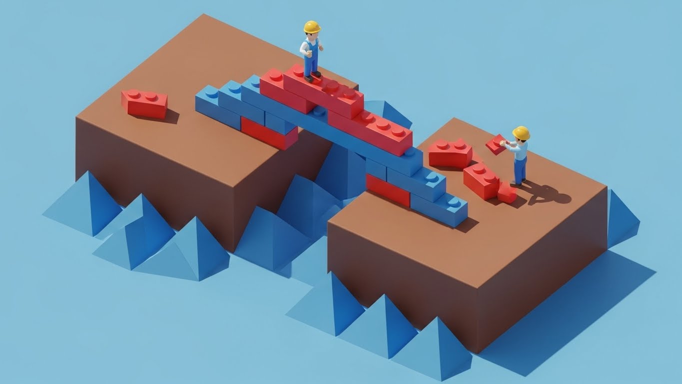 (Low-Poly 3D Modeling): Constructive Link + Seamless Integration Architecture