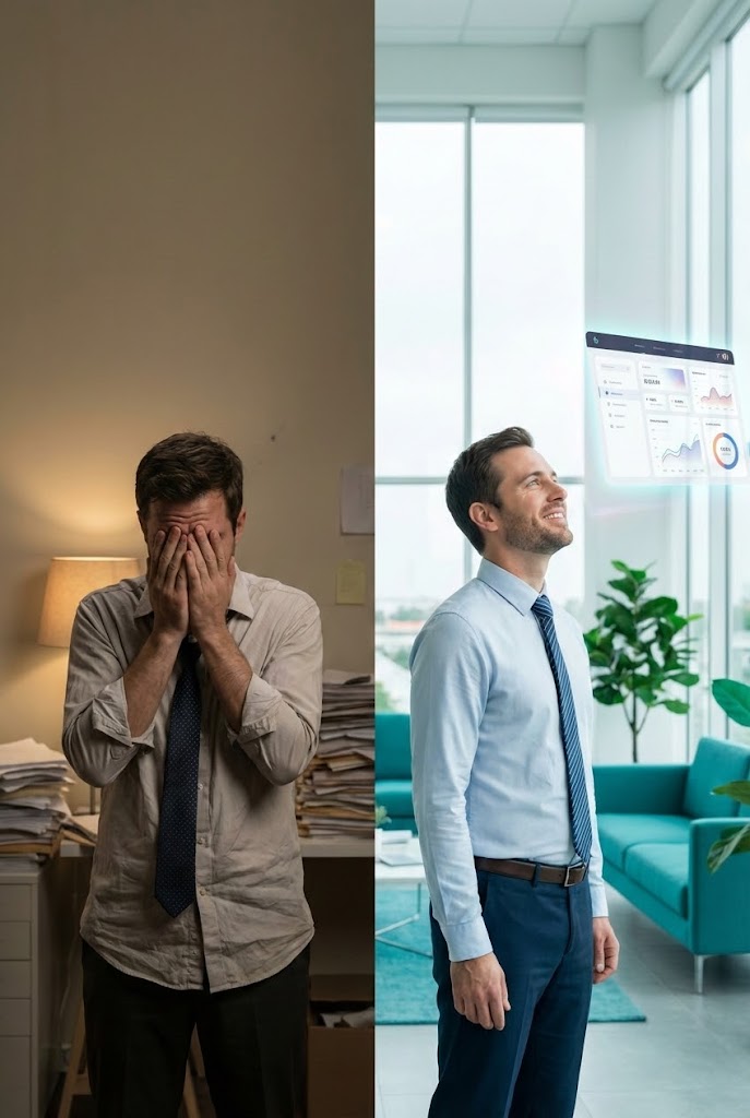 (Split Screen: Optimized Reality and UI): Stress vs. Relief + Visualizing Quality of Life