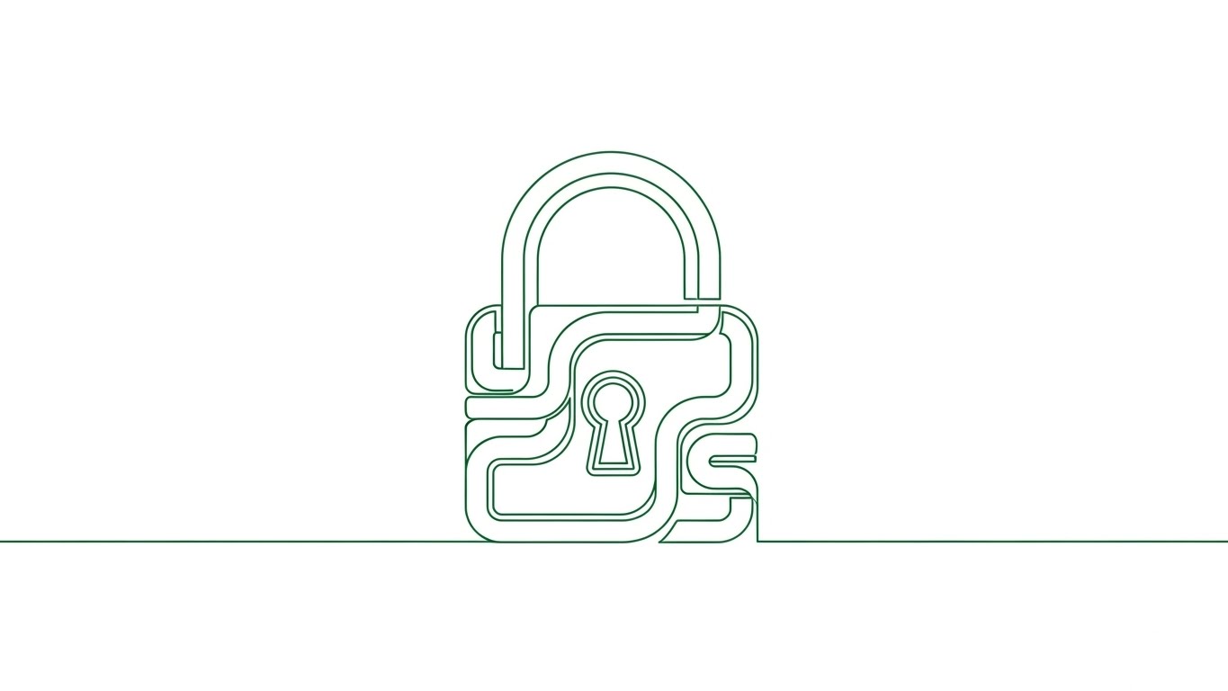 (2D Line Art Animation): Unbroken Emerald Loop + Visualizing Continuous Security
