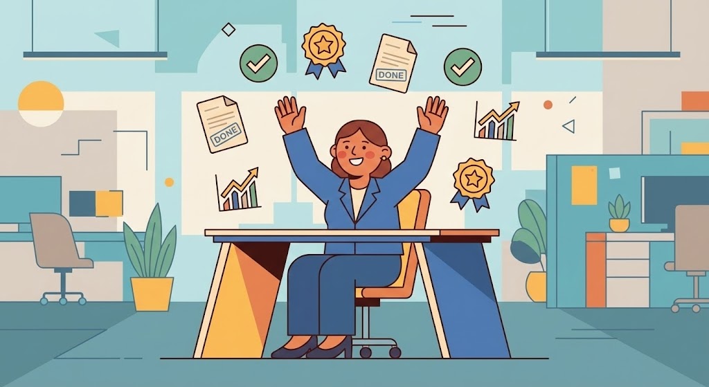 (Flat Vector Character): User Success Reduces Churn