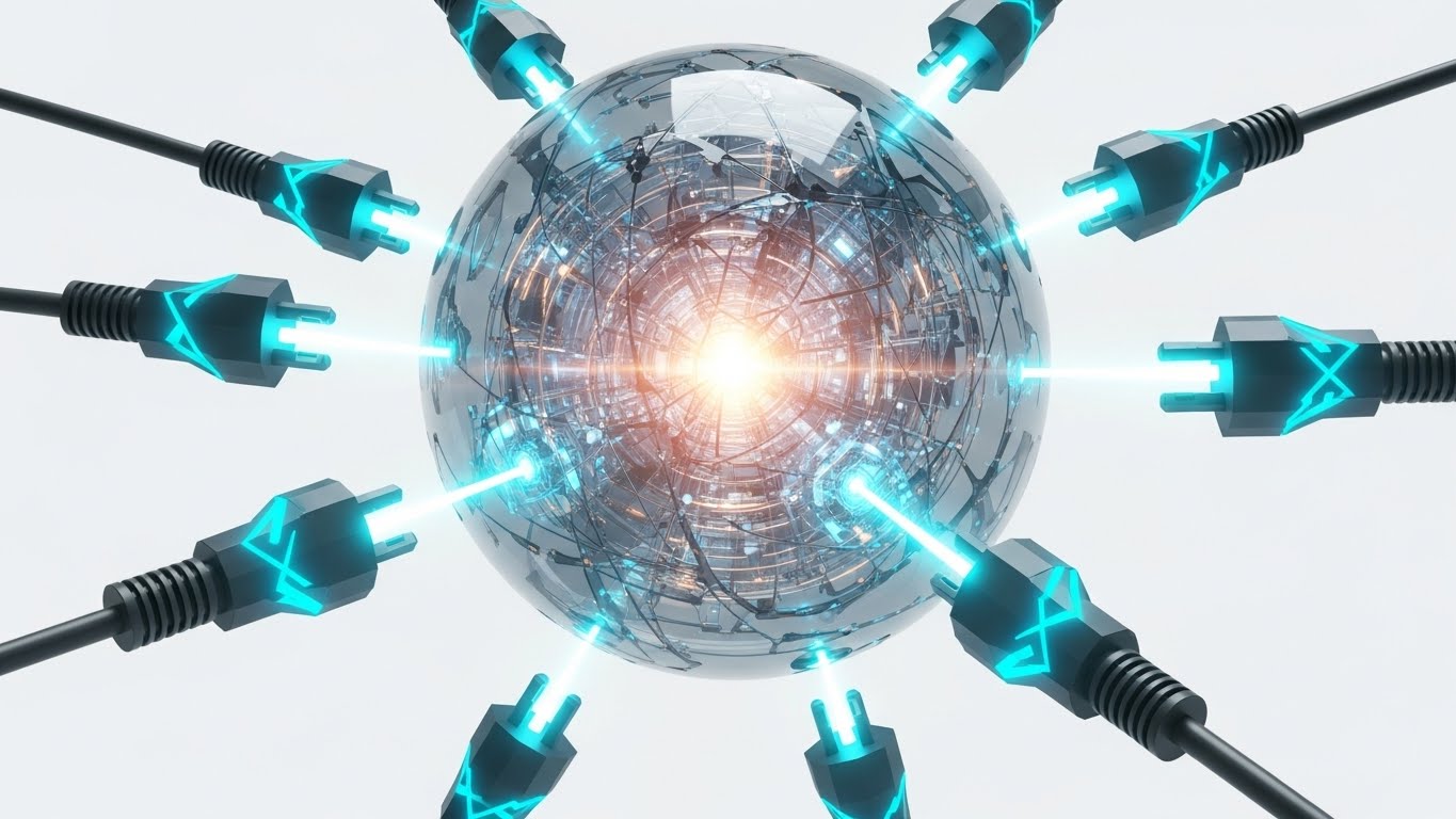 (Hybrid Connectors): Central Core + Plug-and-Play Integration