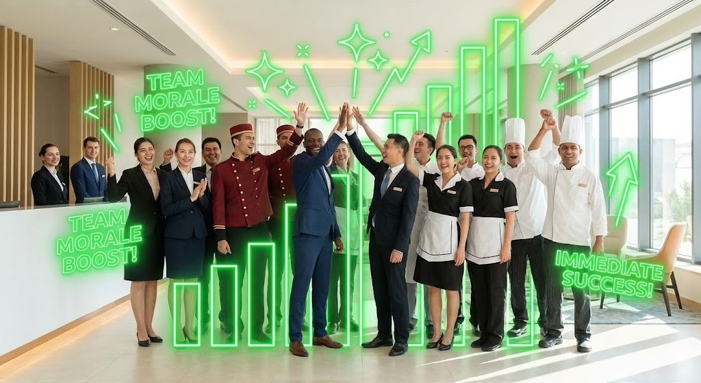 (Mixed Media): Team Celebration + Visible Morale Boost