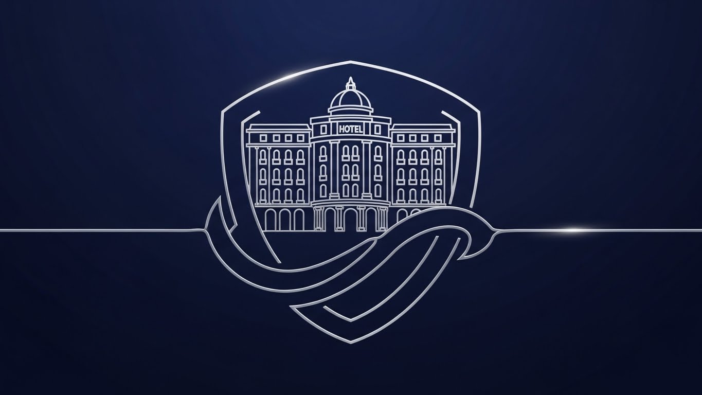 (Line Art Animation): Elegant Shield + Institutional Stability