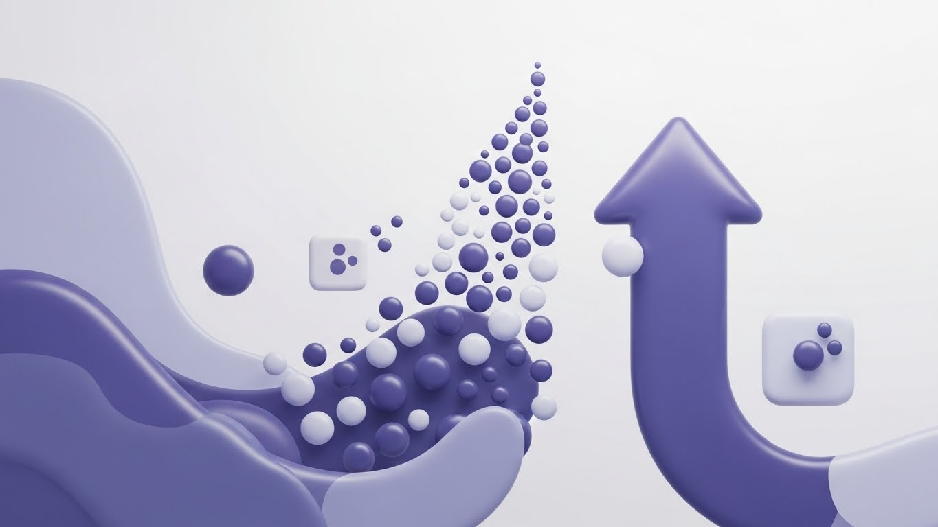 (Abstract 2D Flat Vector): Fluid Motion + Reducing Cognitive Load