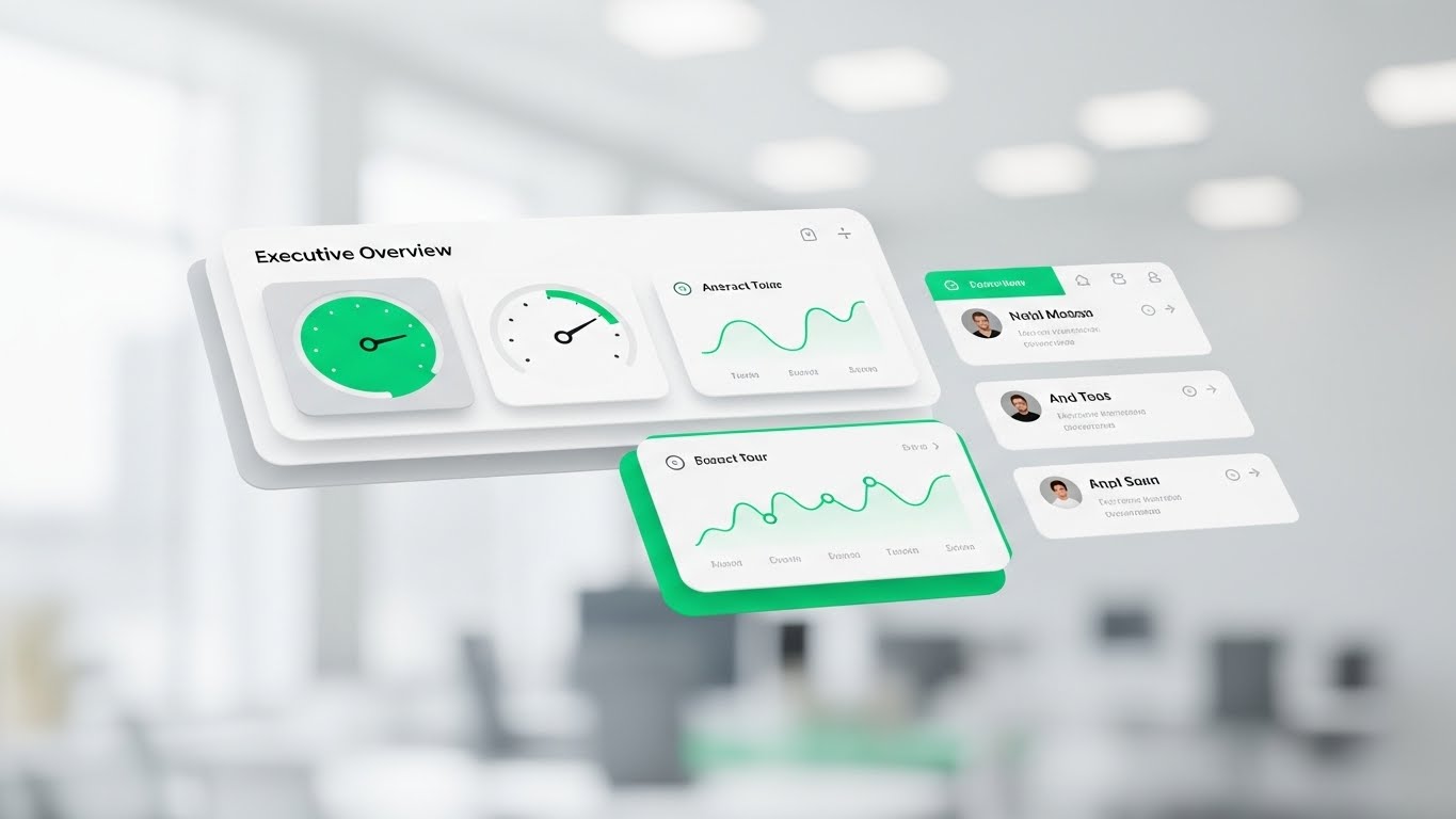 (Clean UI Workflow): Floating Dashboard + Simplifying Executive Oversight