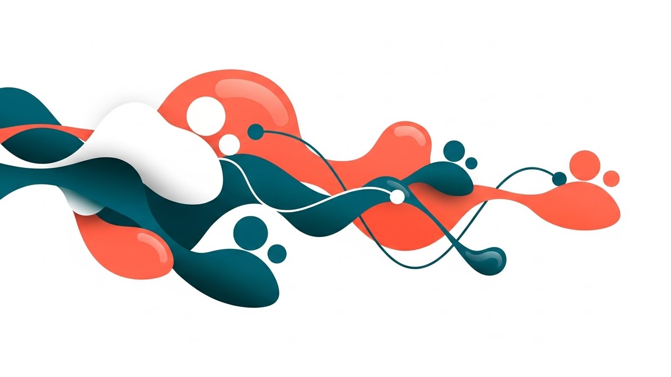 (Abstract 2D flat vector organic modern motion graphics): Fluid Nodes + Optimizing Talent Flow