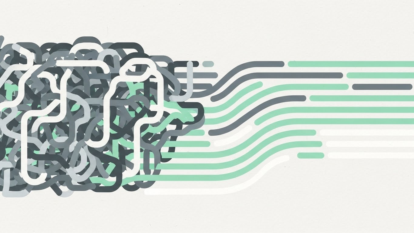 (Abstract 2D Motion Graphics): Untangling Knot + Resolving Process Complexity