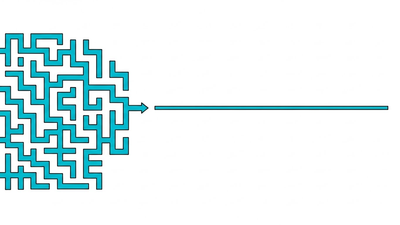 (Minimalist Flat 2D Vector): Maze Resolution + Simplifying Compliance