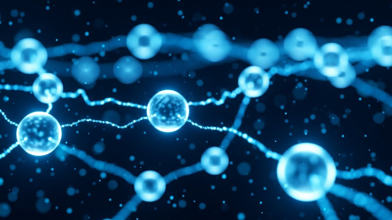 (Abstract 3D AI Visualization): Neural Nodes Demonstrating Intelligent Trust