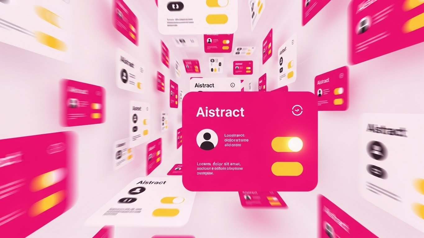 (Rapid UI Feature Montage): Flying Cards Showing Automated Scale