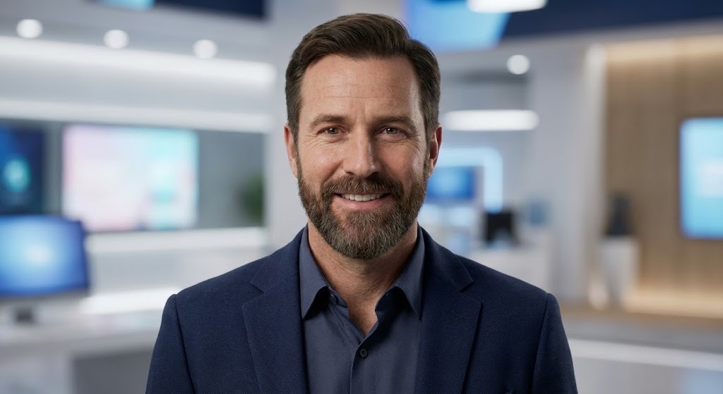 (Gen AI Realistic Character): Trusted Advisor Delivering Peer Validation