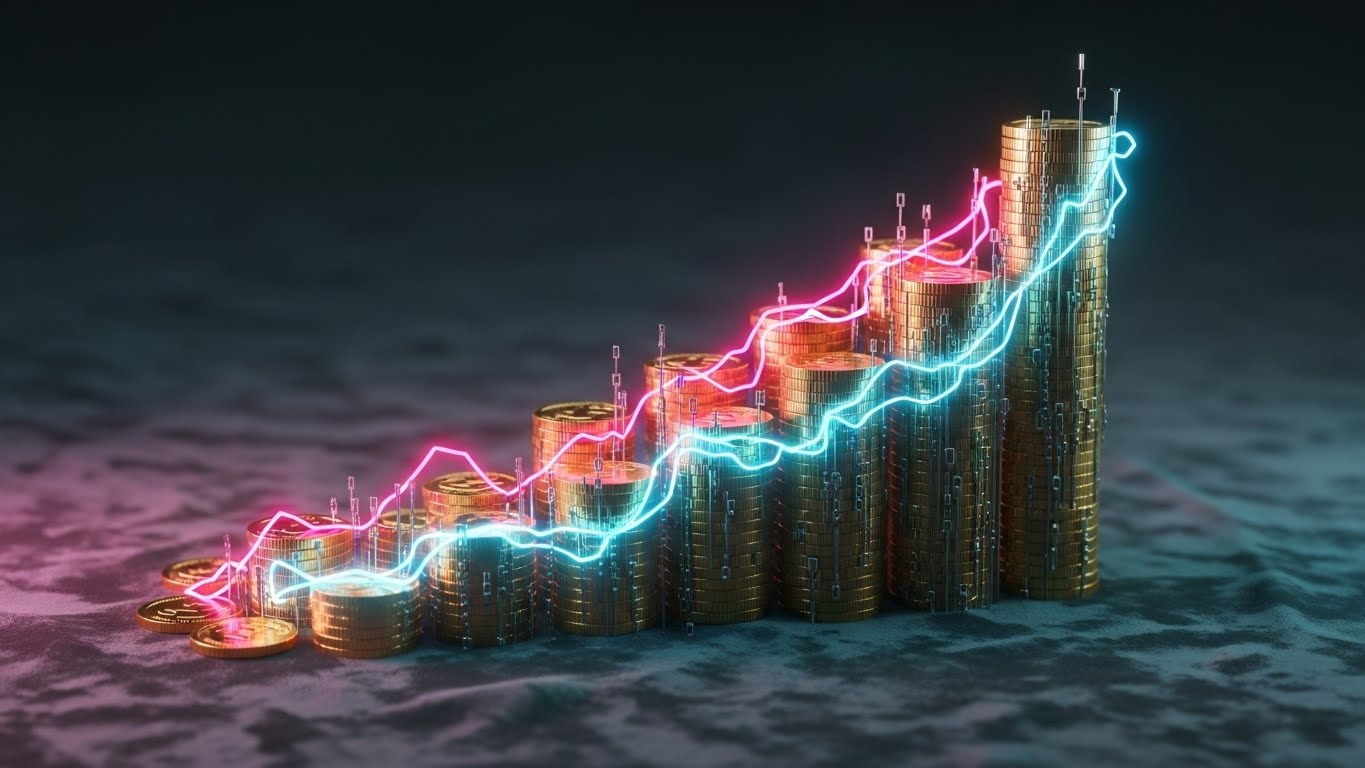 (Photorealistic 3D): Tangible Wealth + Materializing Digital Returns