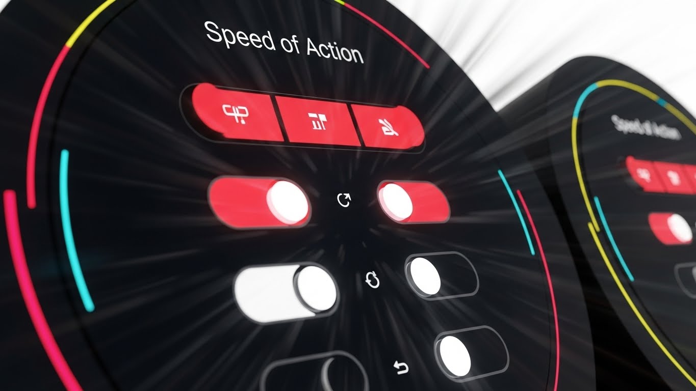 (Rapid UI Feature Montage): Motion Blur Signifies Execution Speed
