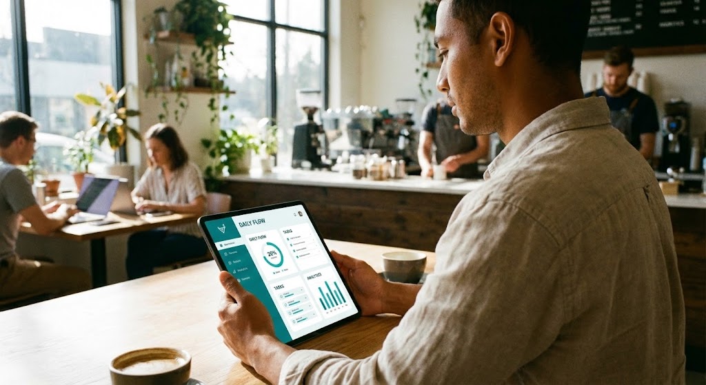 (Lifestyle Stock with UI Overlay): Mobile Context Proves Platform Agility