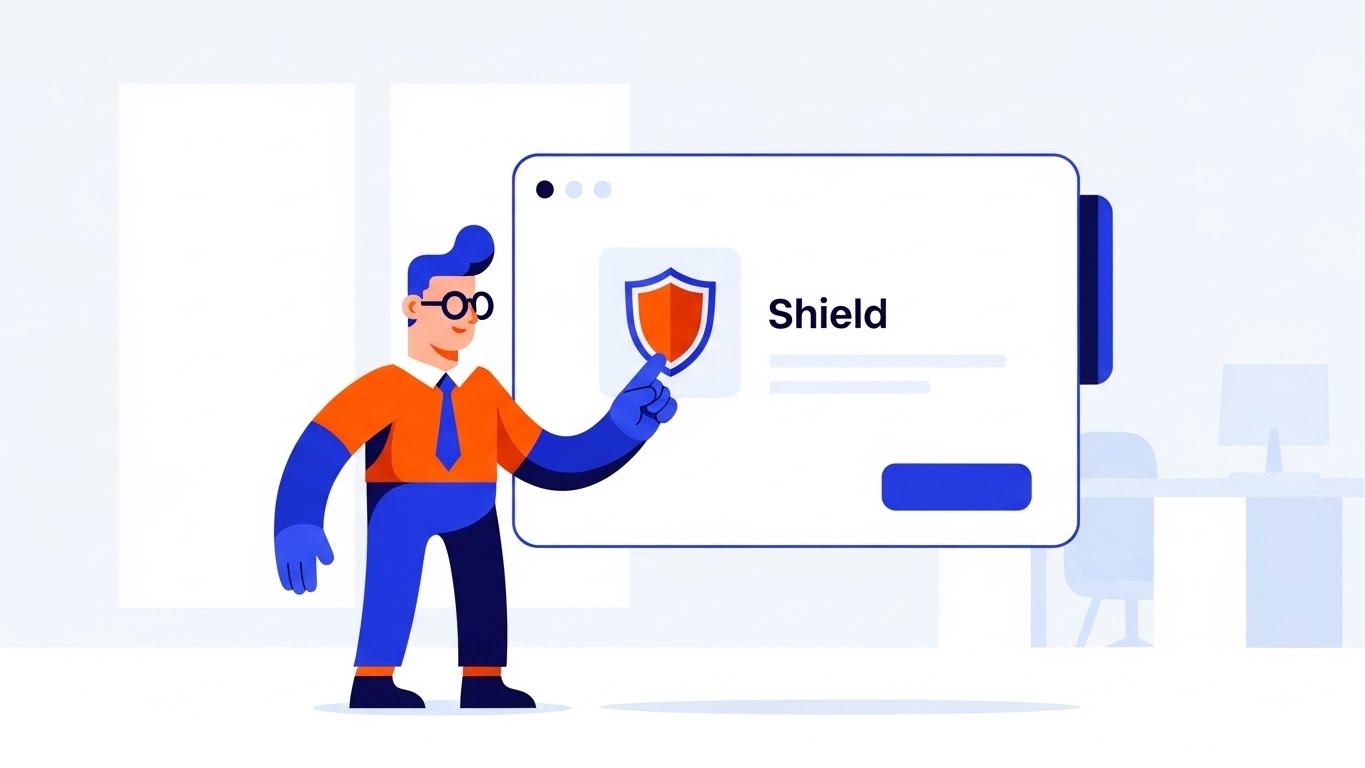 (2D Animation & UI Composition): Digital Shield Reinforces Platform Security