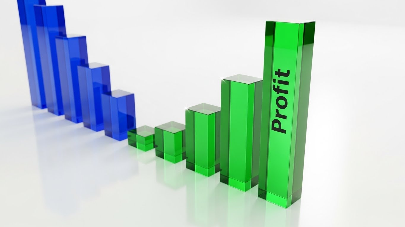 (Dynamic Data Visualization): Translucent Glass Bars Clarify Profit