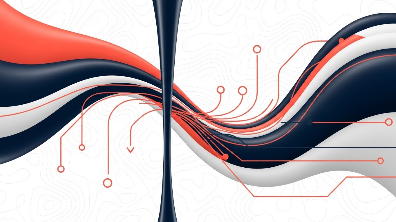 (Abstract 2D Flat Vector): Organic Data Streams Soften Complexity