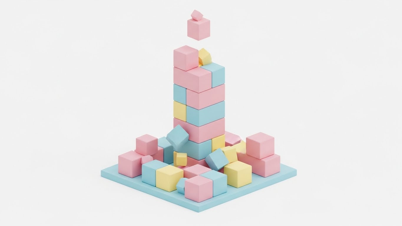 (Low-Poly 3D Modeling): Stacking Modules Form Stable Portfolio