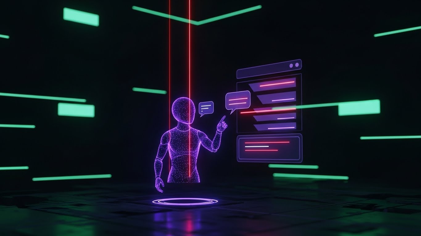 (Futuristic Neon/Dark Mode): Cyberpunk Support + Tech-Savvy Assistance