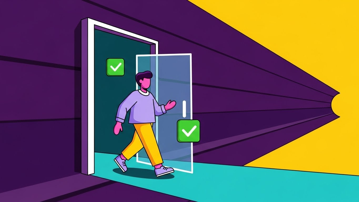 (2D Animation & UI Composition): Automated Passage + Frictionless Entry