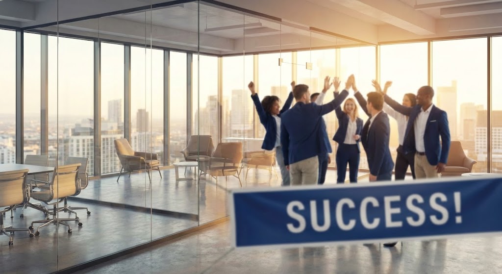 (Aspirational Montage): Team Alignment celebrating Guaranteed Uptime