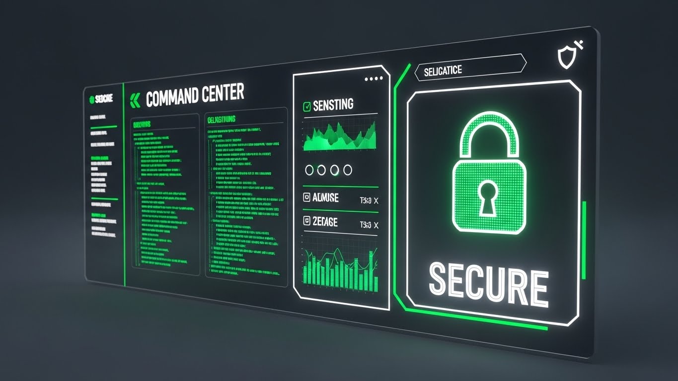 (Dark Mode UI): The Command Center + Visualizing Security & Control