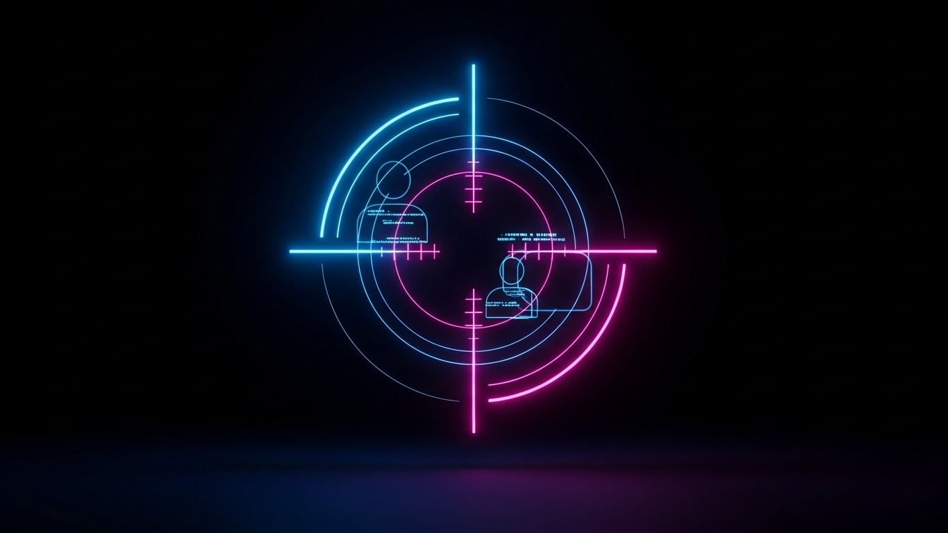 (Neon Dark Mode): Digital Reticle + Precision User Re-engagement