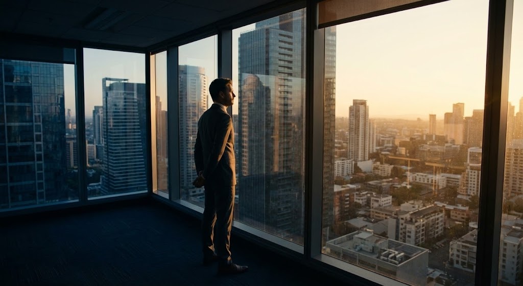 (Gen AI Cinematic): Visionary Horizon + Anchoring Market Leadership