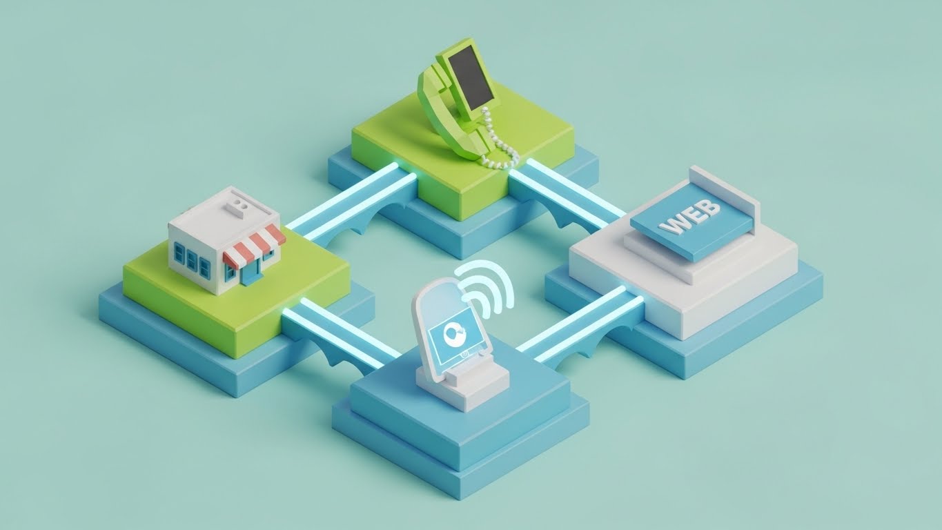 (Low-Poly 3D): Connected Miniature Ecosystem — Simplifying Infrastructure Architecture