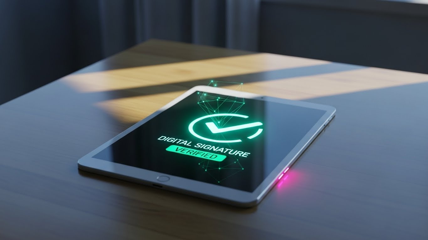 (Photorealistic 3D Render): Frictionless Compliance - Accelerating Agreement Velocity