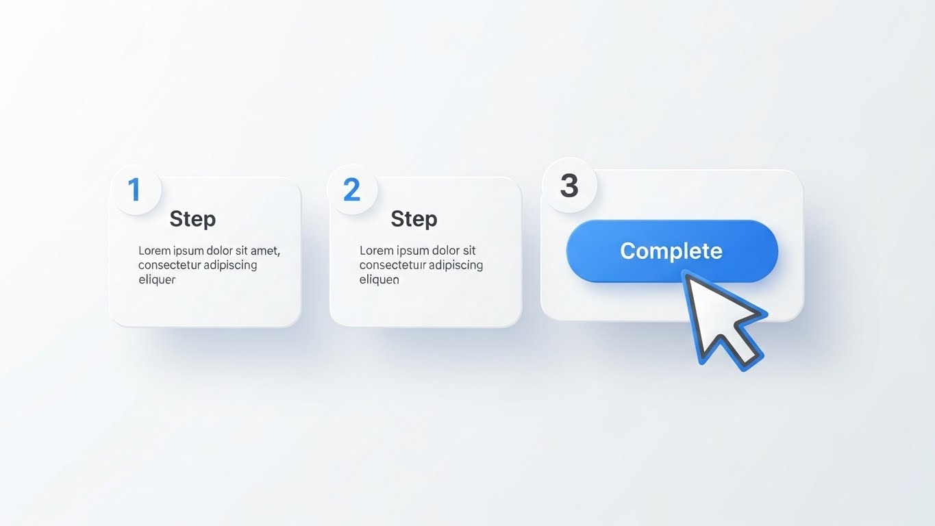 (Clean UI Workflow): Stepwise Clarity - Simplifying the First Click