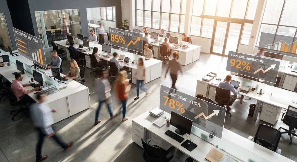 (Hyper-lapse Stock Footage): Busy Office Energy + Visualizing Team Activation