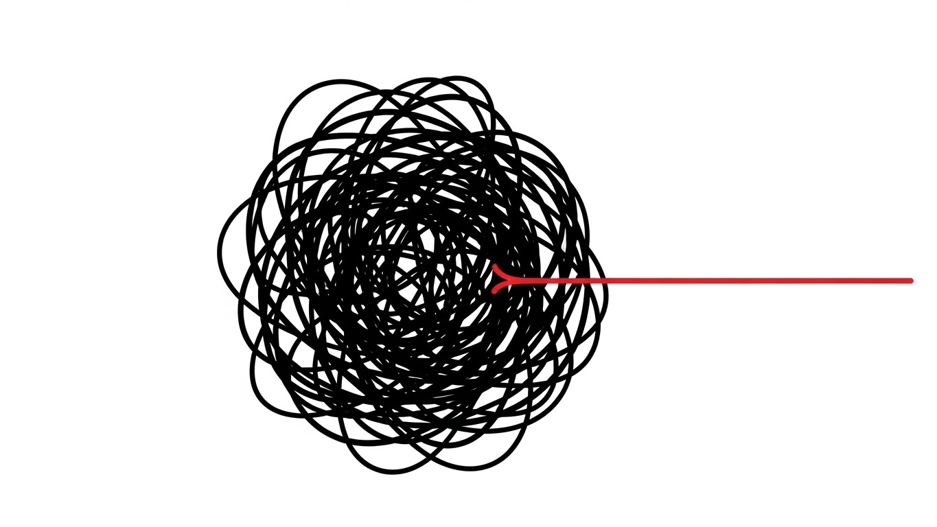 (Minimalist Line Art): The Untangler - Complexity Simplified