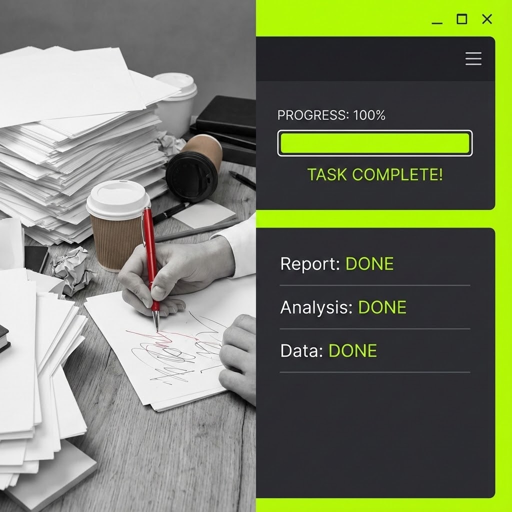 (Split Screen): Binary Contrast - From Chaos to Order