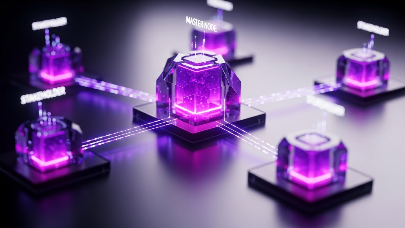 (Abstract 3D AI Visualization): Centralized Network Intelligence