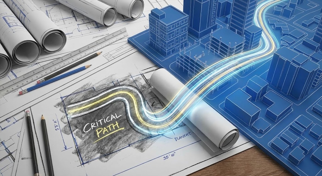 (AI Generated Mixed Media): Blueprint To Reality