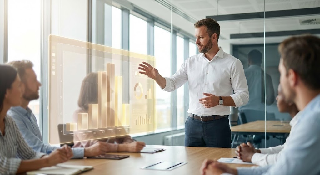 (Lifestyle Stock): Confident Presentation + Data-Driven Authority