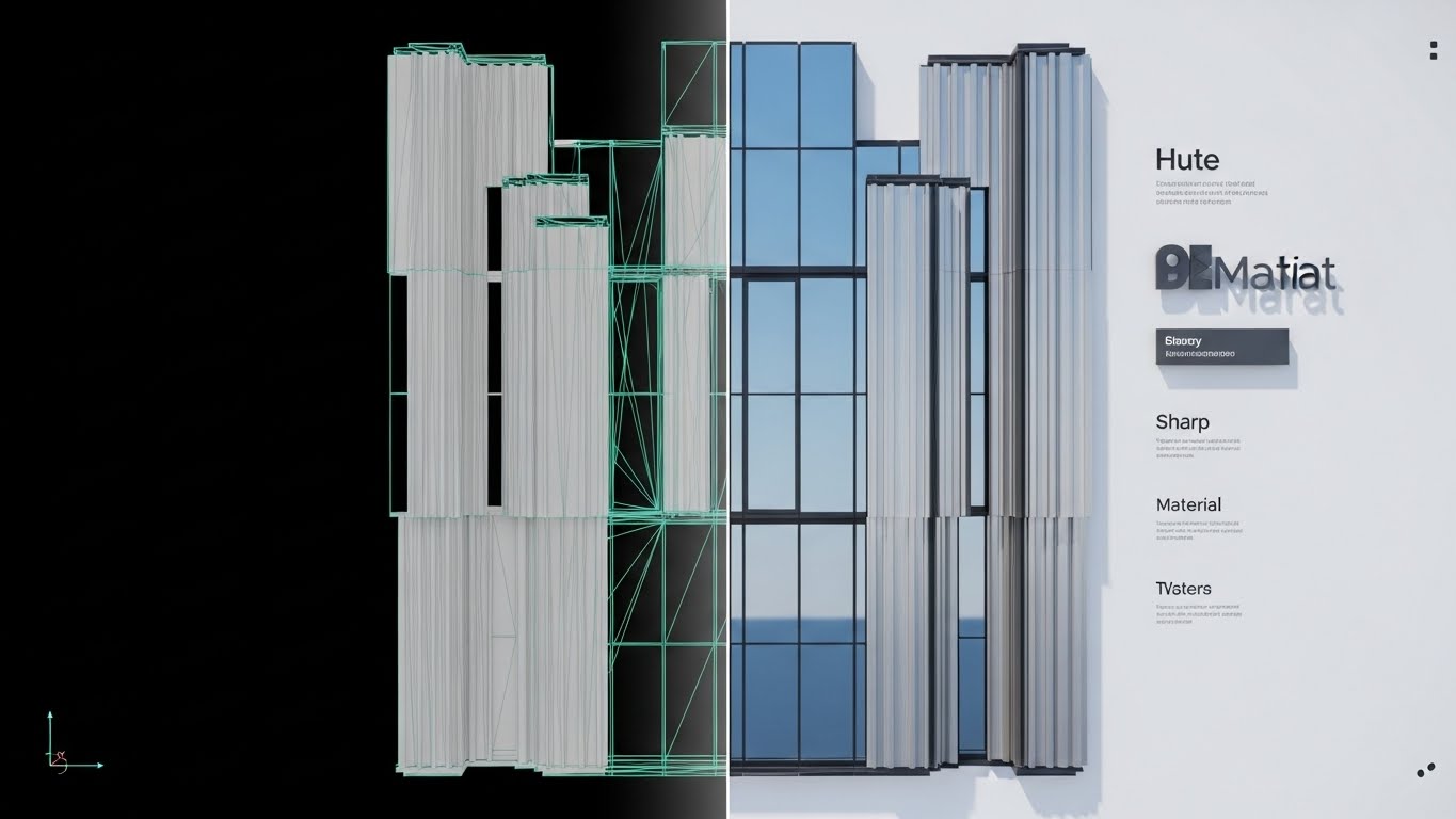 (Split-Screen): Technical Mesh + Validating Render Fidelity