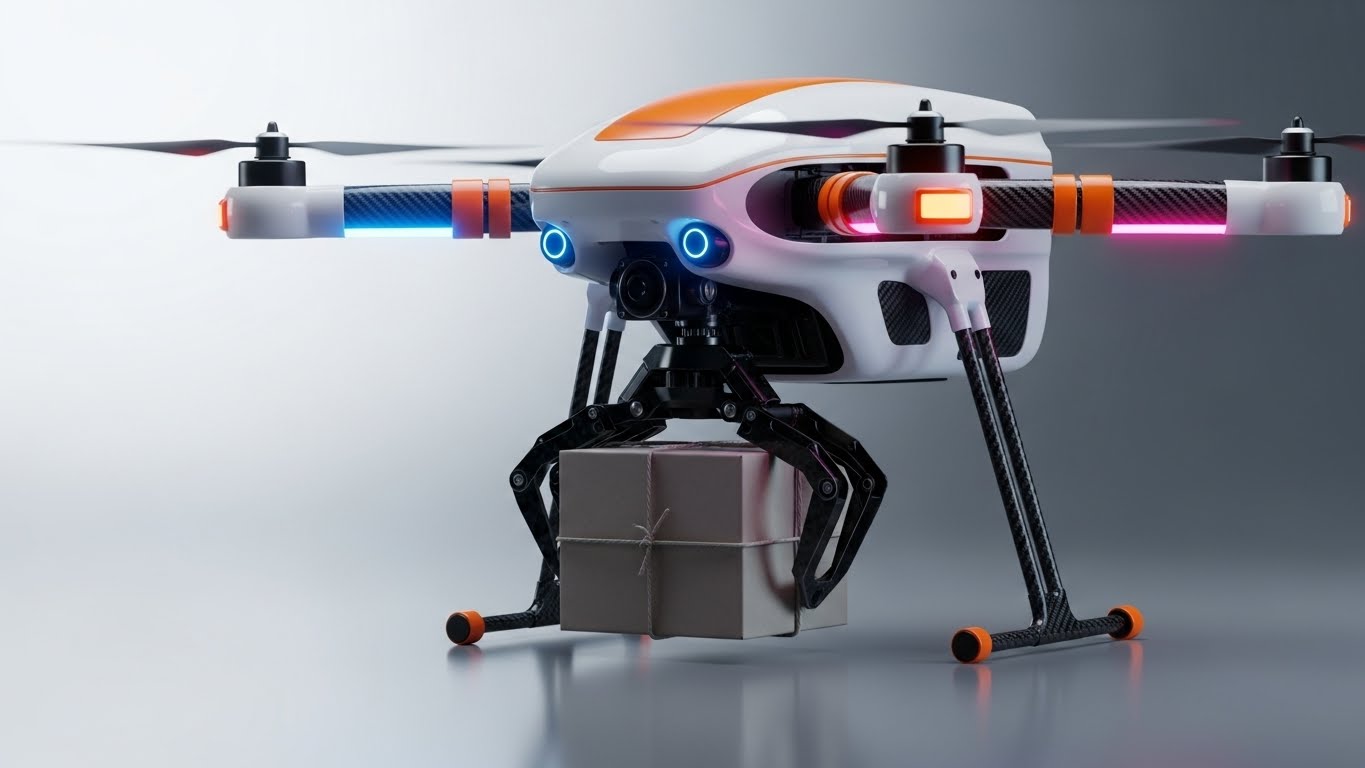 (Photorealistic Macro): Precision Drone Engineering – Future-Ready Last Mile