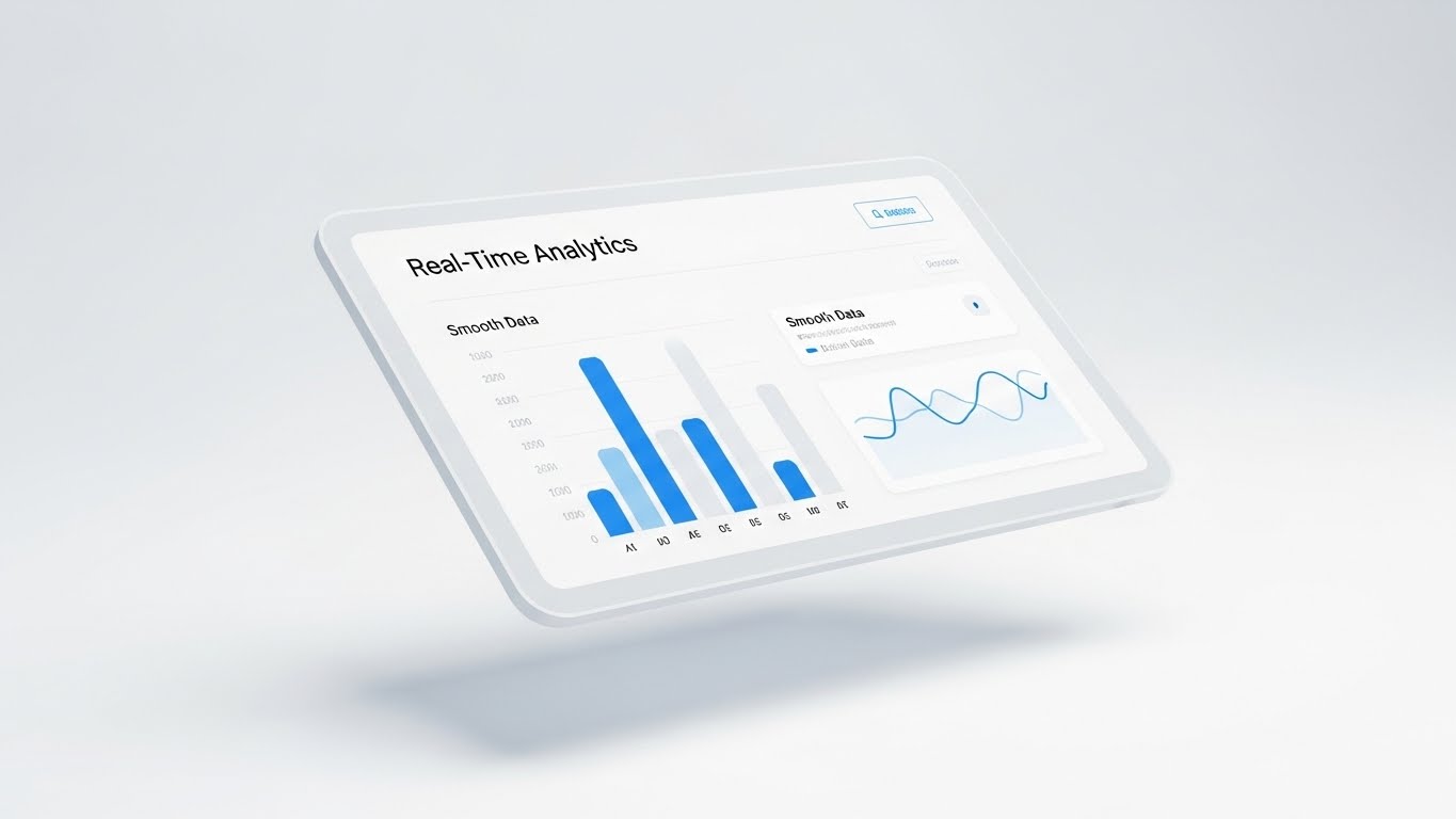 (Clean UI Render): Pristine Analytics Dashboard – Clarity in Chaos