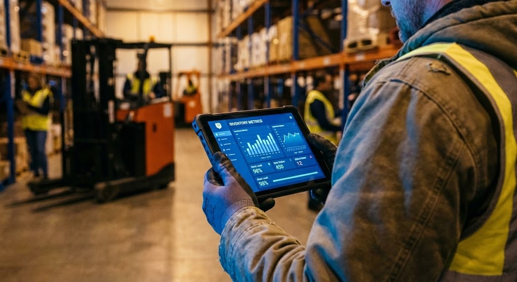 (Contextual UI Integration): Rugged Floor Control – Real-World Data Access