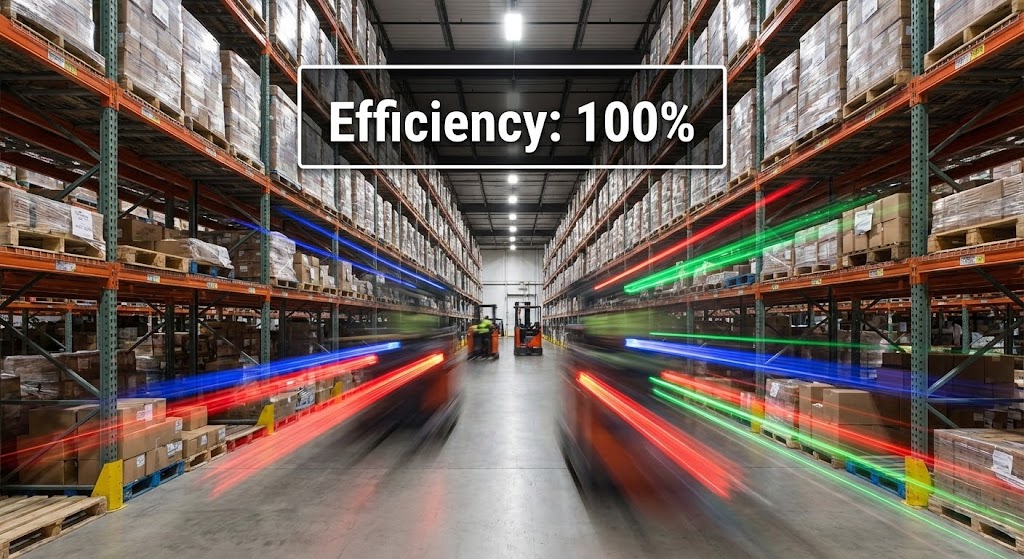 (Hyper-lapse Stock): Motion Blurred Aisle – Continuous Operational Velocity