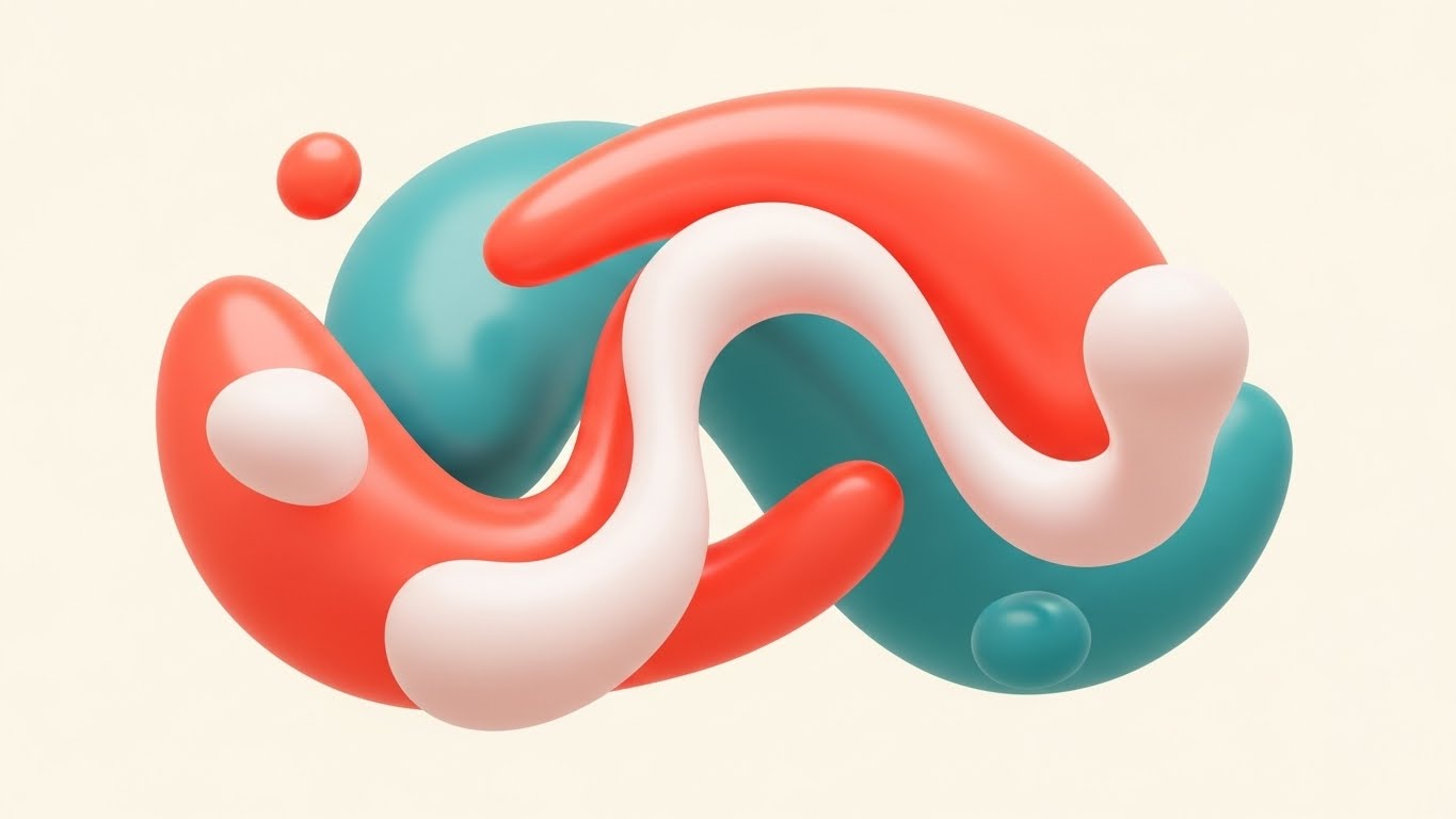 (Abstract 2D Organic): Fluid Liquid Shapes – Seamless Supply Chain Flow