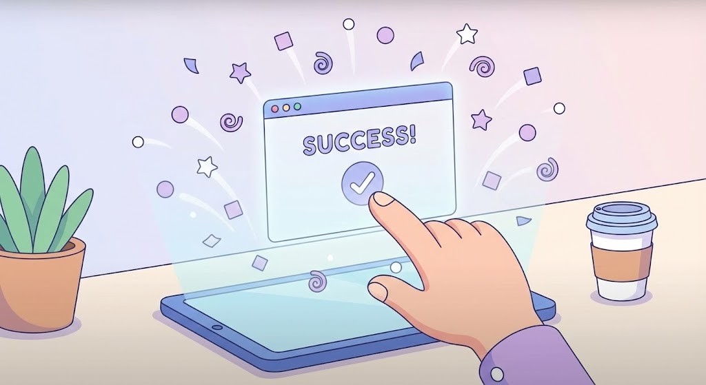 (2D UI Animation): Confetti Burst Celebrating Success