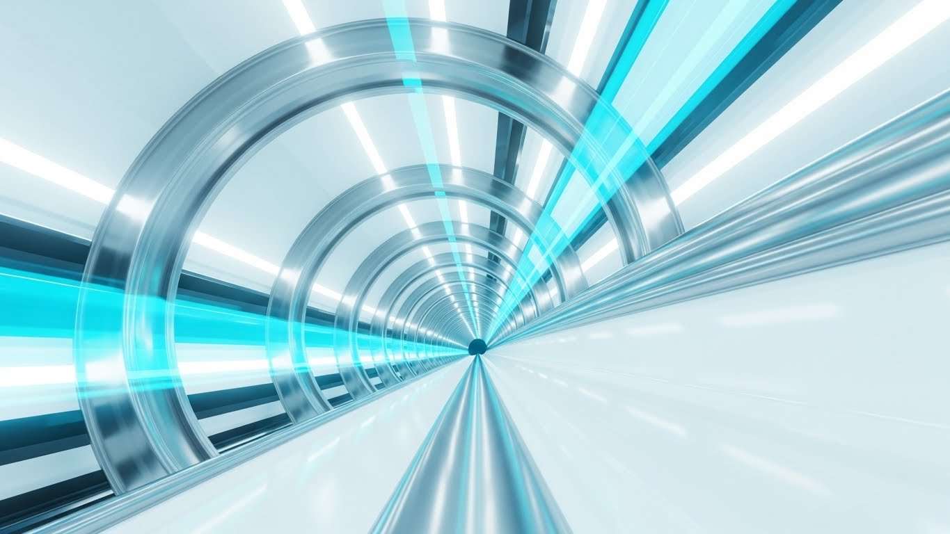 (Futuristic Bright Mode): High-Speed Data Tunnel - Accelerating Upgrade Paths