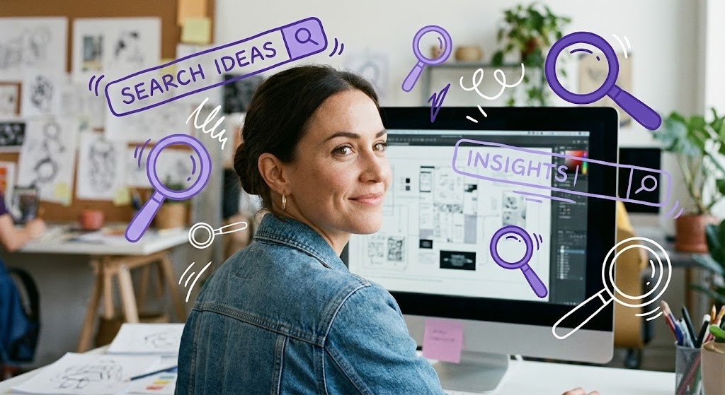 (2D Graphics Over Live Action): Annotated Creative Workspace + Intuitive Insight Discovery