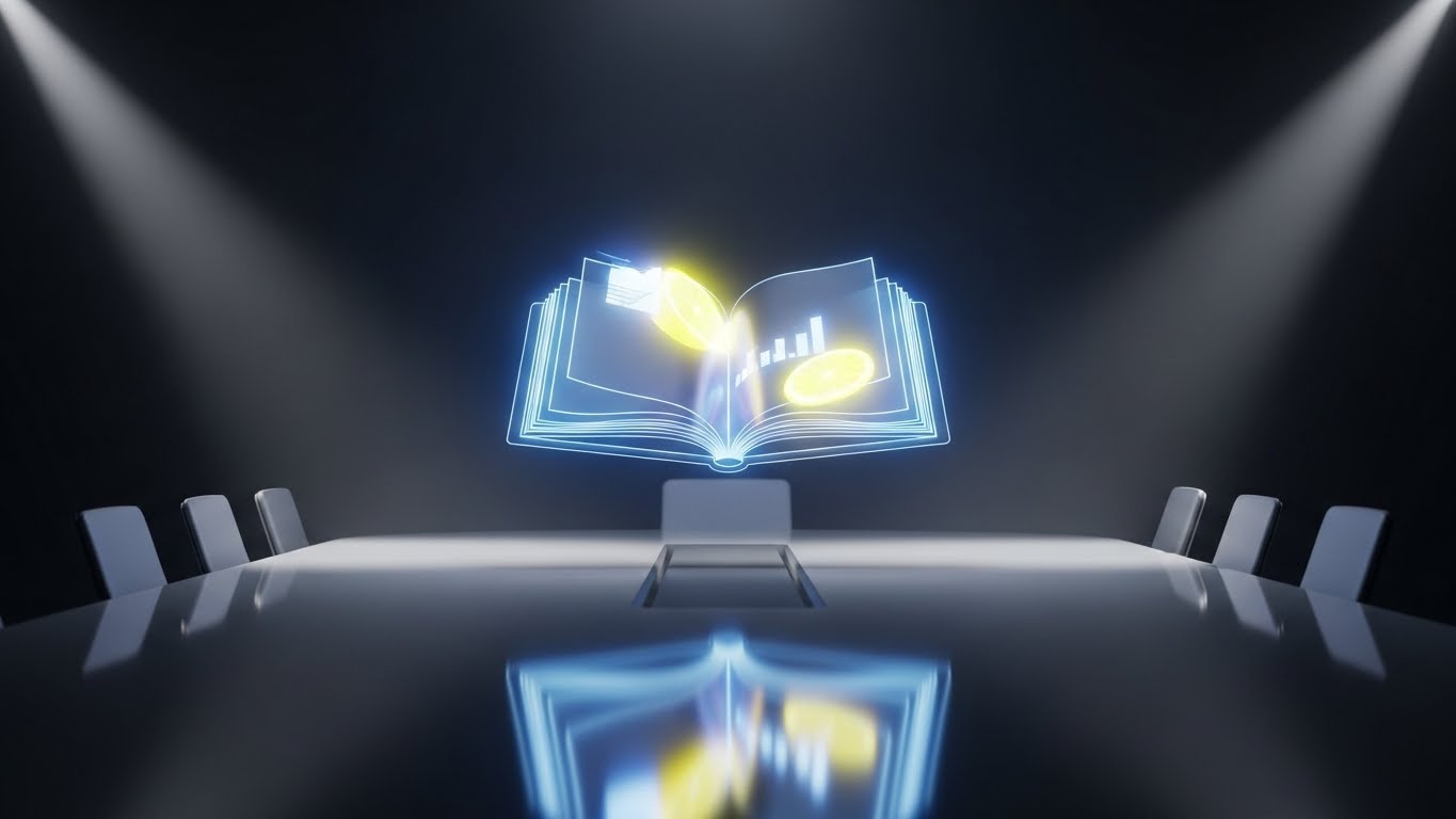 (Holographic UI over 3D Render): Knowledge Hologram + Accessible Intelligence