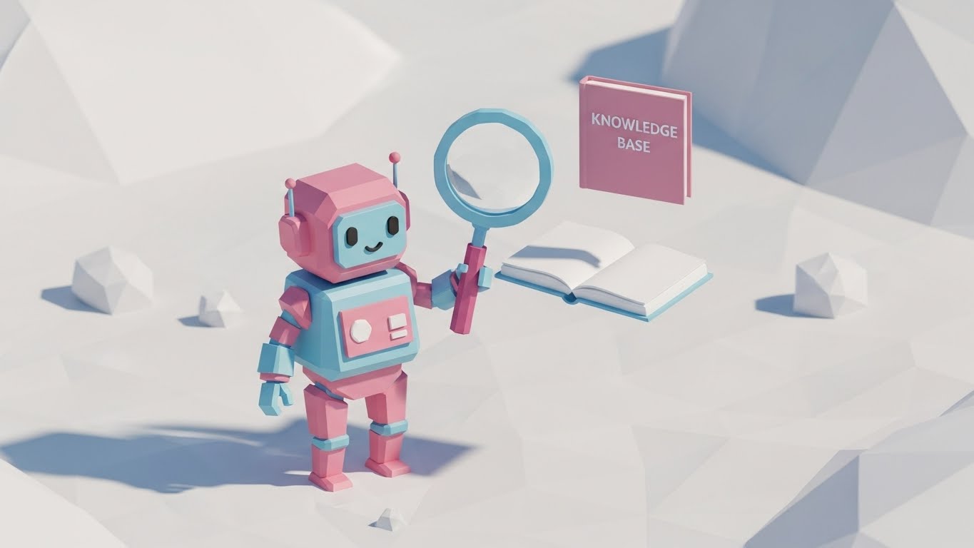 (Low-Poly 3D): Friendly Guide - The Knowledge Companion