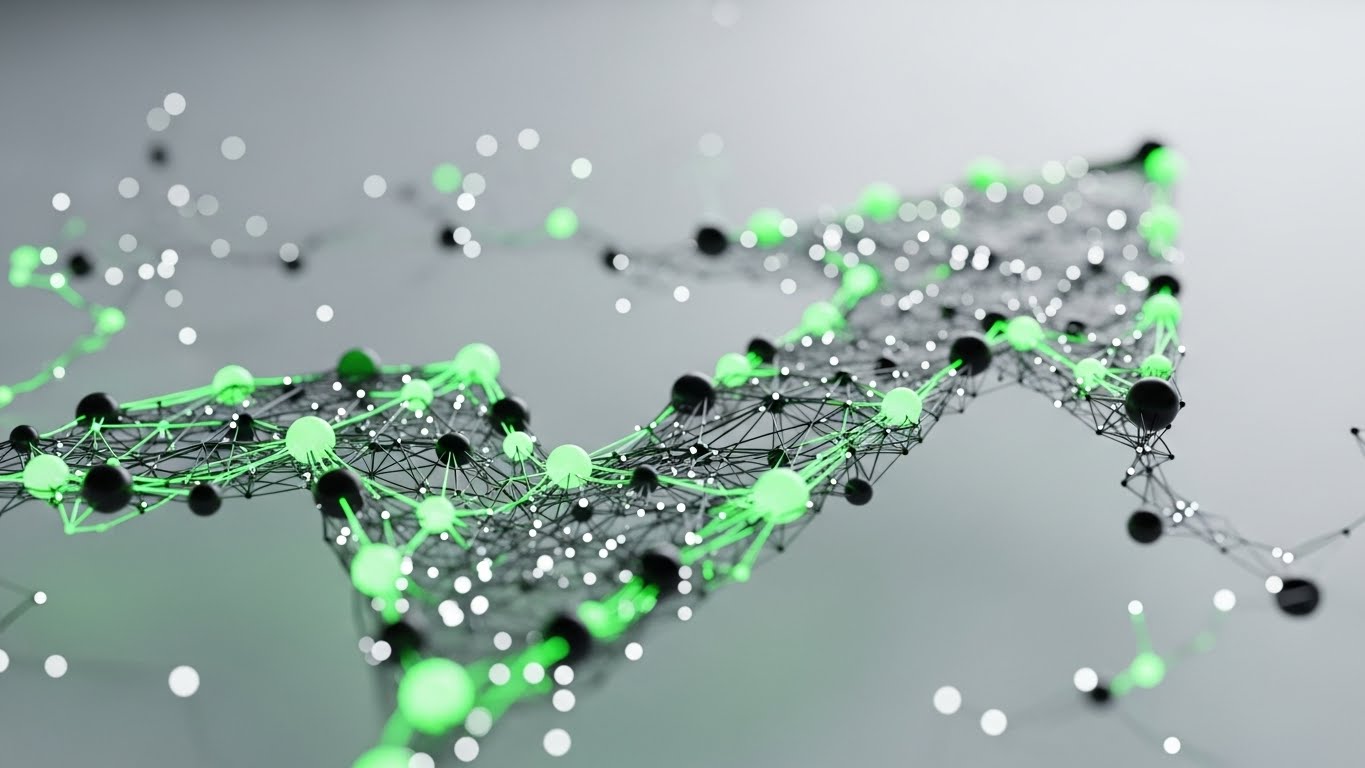 (Abstract 3D AI Visualization): Growth Network – Visualizing ROI