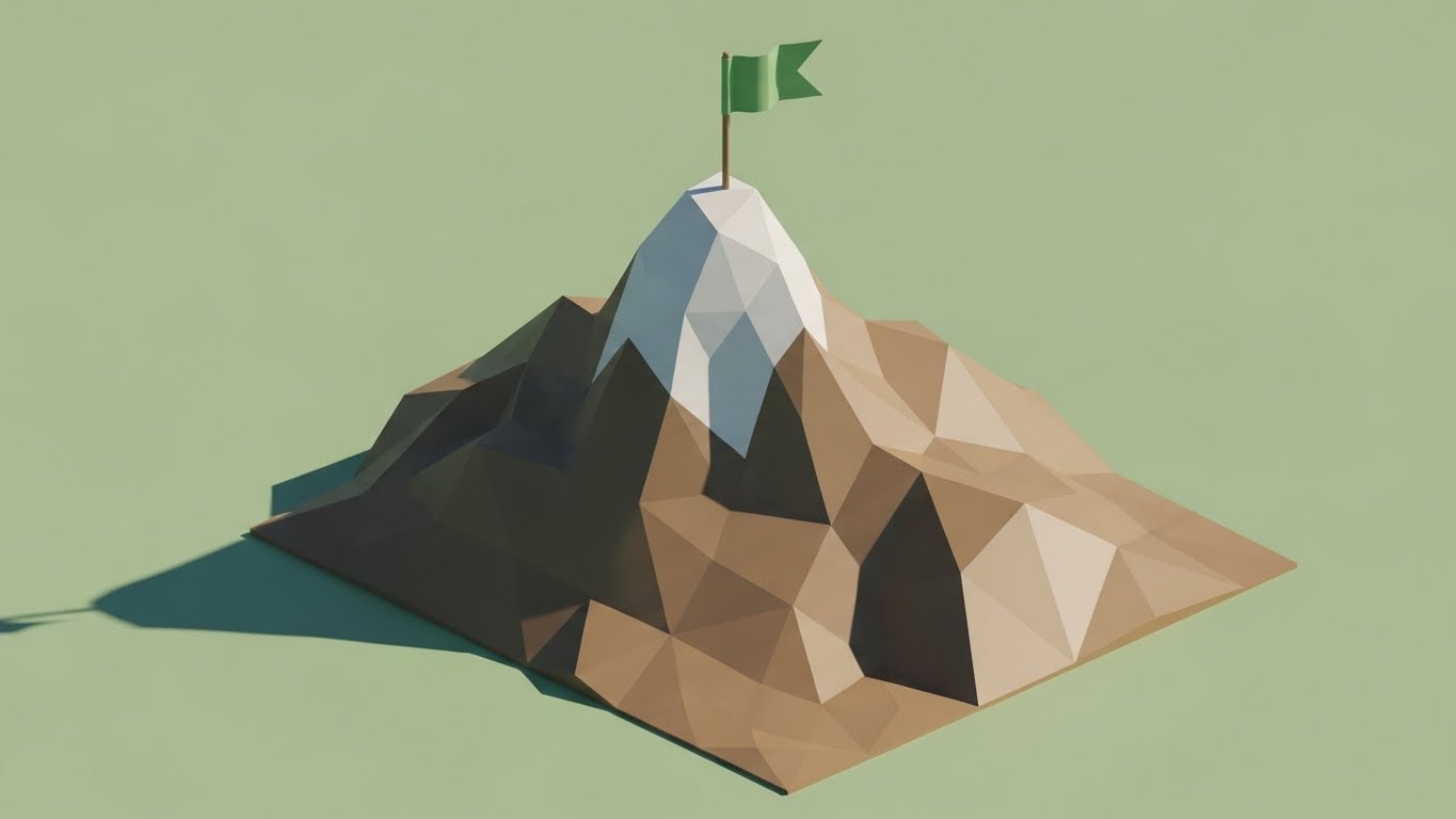 (Low-Poly 3D Modeling): Gamified Achievement + Milestone Visualization